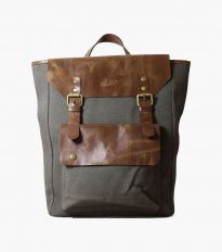 Florsheim Mens Bags | Orazio Canvas/Leather Backpack Gray