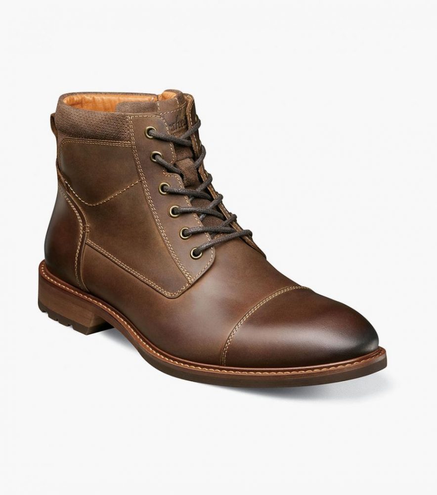 Florsheim Mens Boots | Chalet Cap Toe Lace Boot Brown Ch
