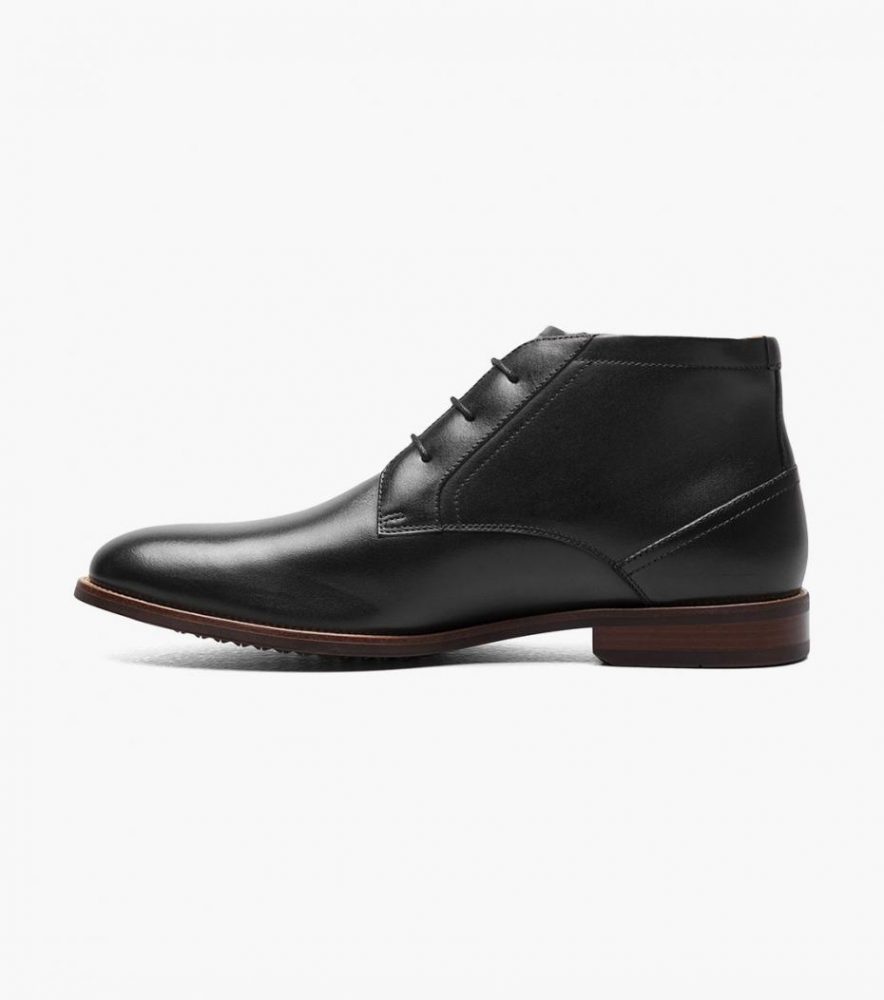 Florsheim Mens Boots | Rucci Plain Toe Chukka Boot Black