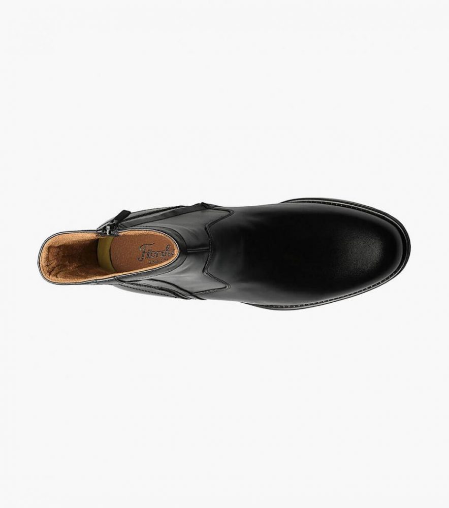 Florsheim Mens Comfortech | Midtown Plain Toe Zipper Boot Black